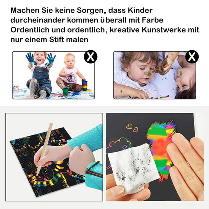 Blaudonau- Buntes Rubbelpapier für Kinder, 50 Blatt