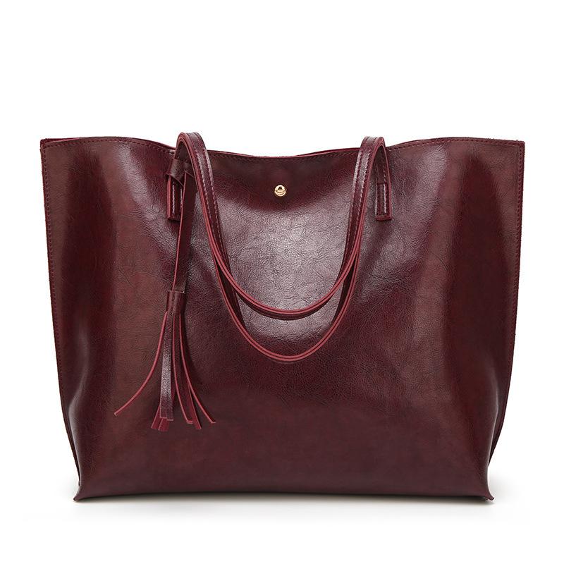 Blaudonau- Modische Damen Tasche mit Quasten Weinrot