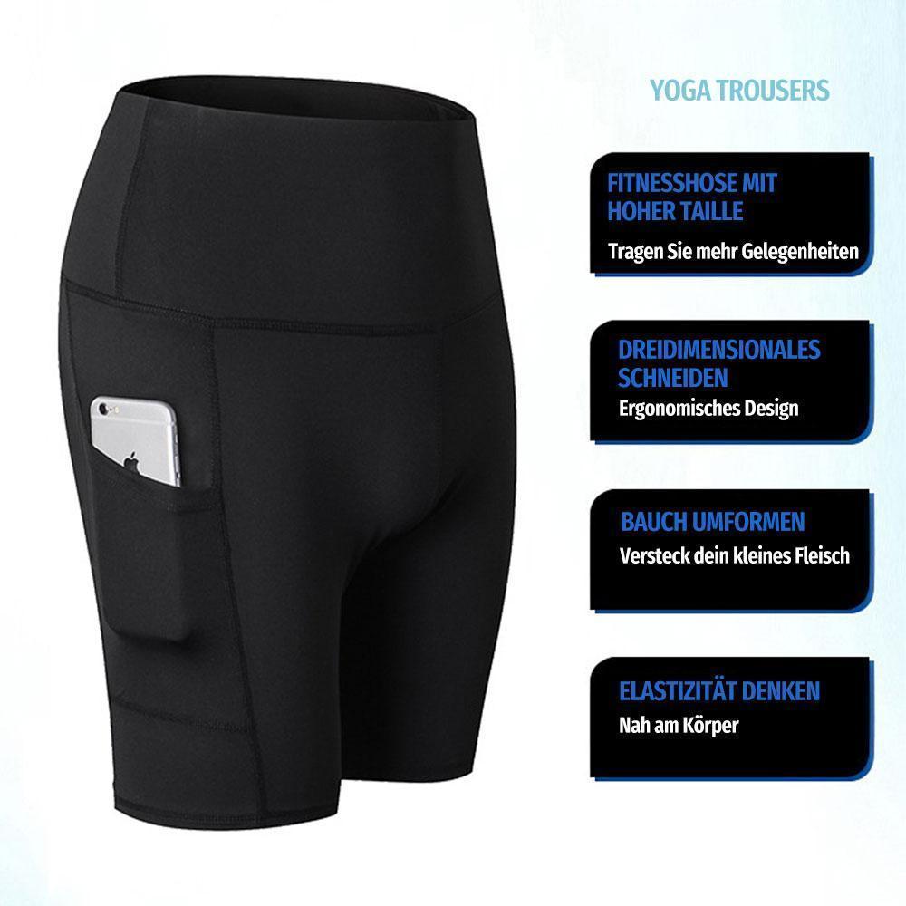 Blaudonau- Hohe Taille Laufen Yoga Shorts