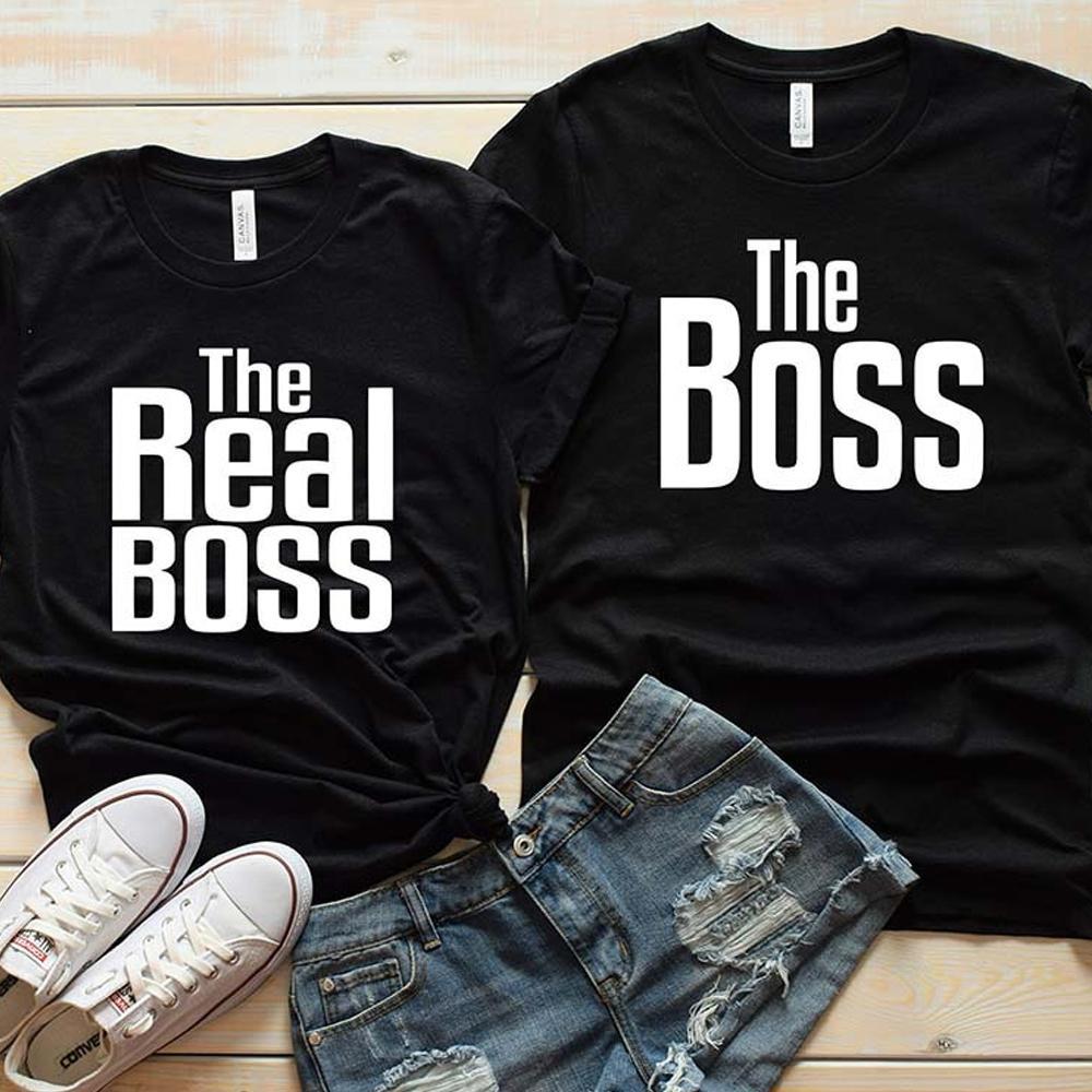 Blaudonau- "The Boss", "The real Boss" lustiges T- Shirt