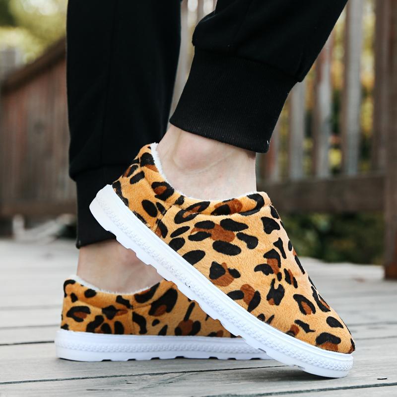 Blaudonau- Unisex Leopard Flache Baumwollschuhe, bequeme Hausschuhe