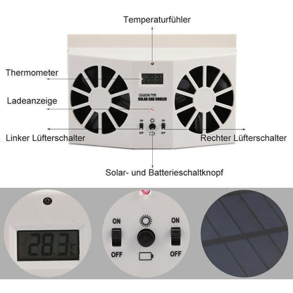 Blaudonau- Solarbetriebener Auto-Kühlerlüfter