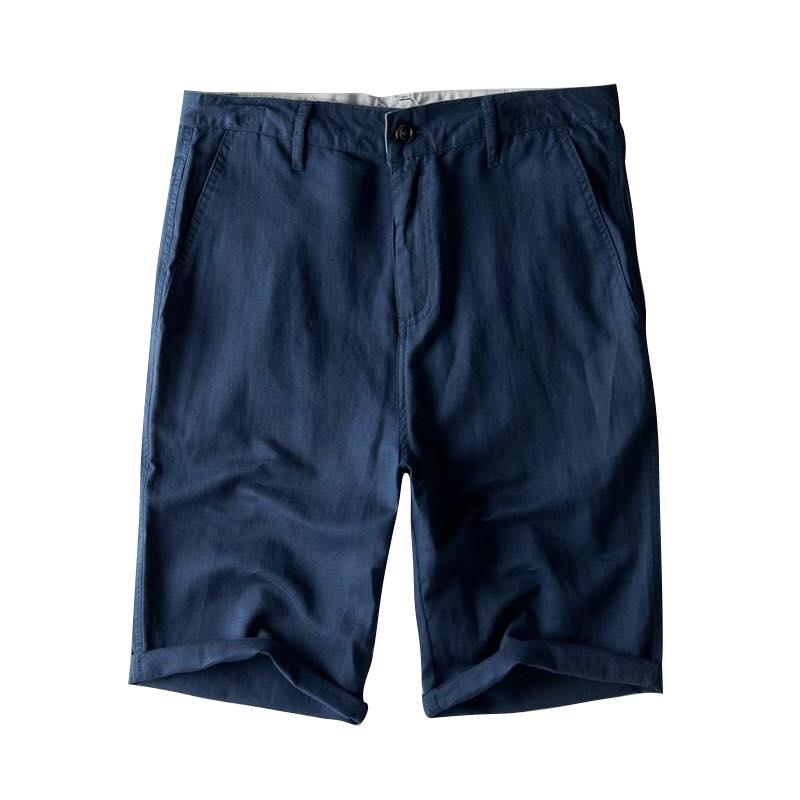 Blaudonau- Herren Shorts aus Leinen & Baumwolle Dunkelblau