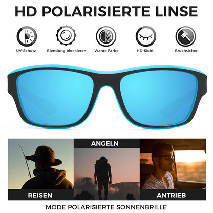 Blaudonau- Blendfreie Outdoor-Sportsonnenbrille mit polarisierten Gläsern