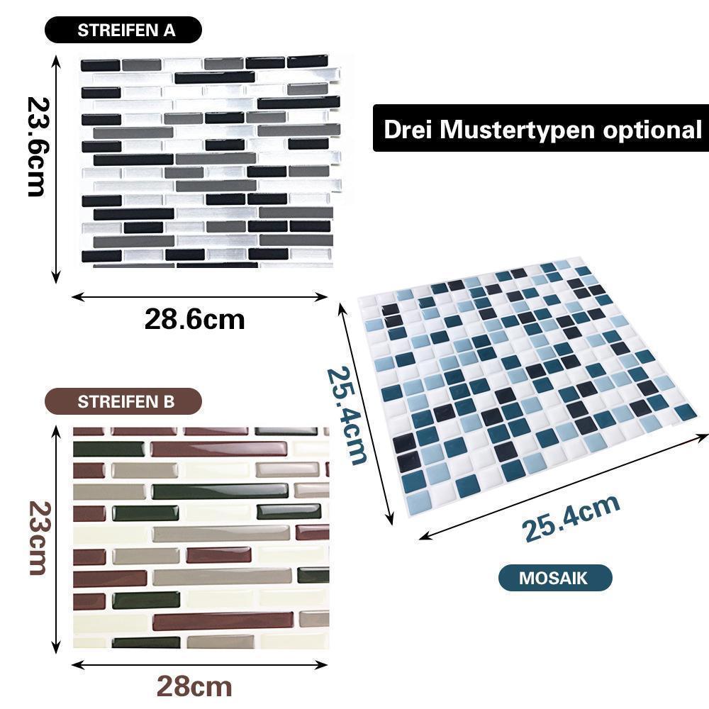 Blaudonau- Selbstklebende 3D Fliesenaufkleber, 4 Stücke