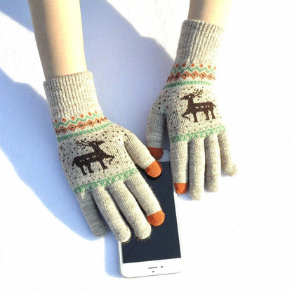 Blaudonau- Gestricktere Touchscreen-Handschuhe (Ein Paar) Oberes Grün