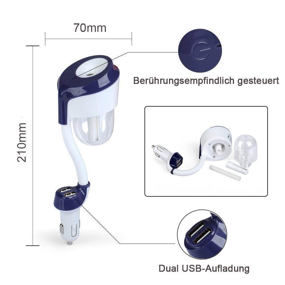 Blaudonau- Auto Luftbefeuchter Mini USB Tragbare Auto Aroma Diffusor