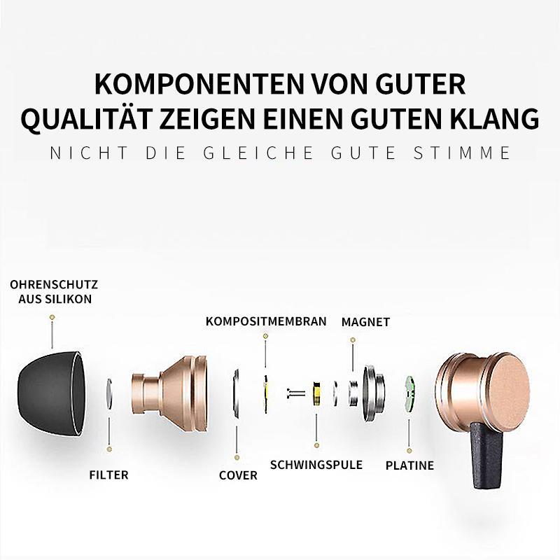 Blaudonau- Bluetooth-Kopfhörer, Stereo-In-Ear-Ohrhörer, sicherer Sitz für Sport, Fitnessstudio, Reisen (wasserdicht, Noise Cancelling Mic)