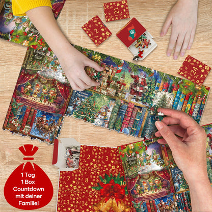 Blaudonau- Weihnachts-Schnitzeljagd-Adventskalender-Puzzle (1000 Teile)