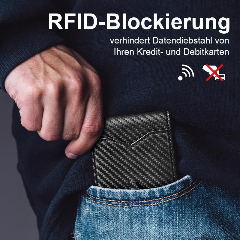 Blaudonau- Schlanke Brieftasche für Männer mit RFID-Blockierung