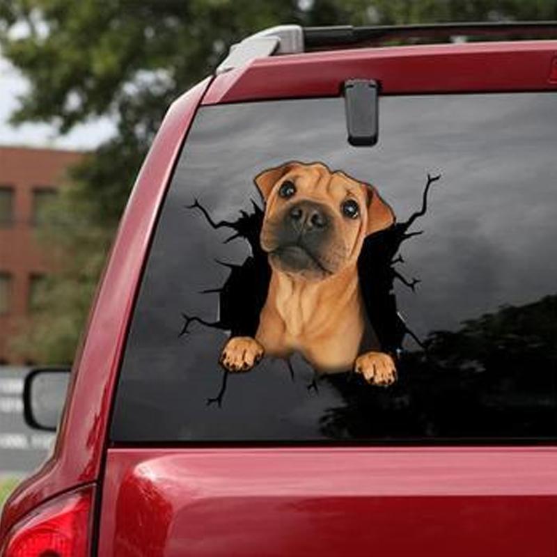 Blaudonau- Auto Fenster Hund Aufkleber B