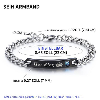 Blaudonau- Liebespaar-Armband aus Titan-Stahl