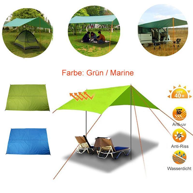 Blaudonau- Markise Sonnenschutz Regenschutz Strand Camping Picknick Pad Feuchtigkeitsschutzmatte (nur Zelt, Unterstützung nicht enthalten)