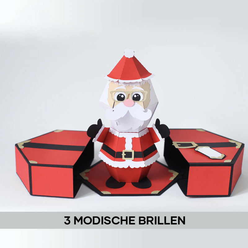 Blaudonau- 3D-Popup-Box-Karte „Weihnachtsmann-Streich“