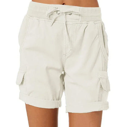 Blaudonau- Hohe Taille Damen lässig lose Shorts