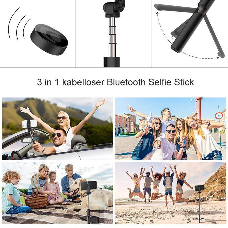 Blaudonau- 3 in 1 kabelloser Bluetooth Selfiestick