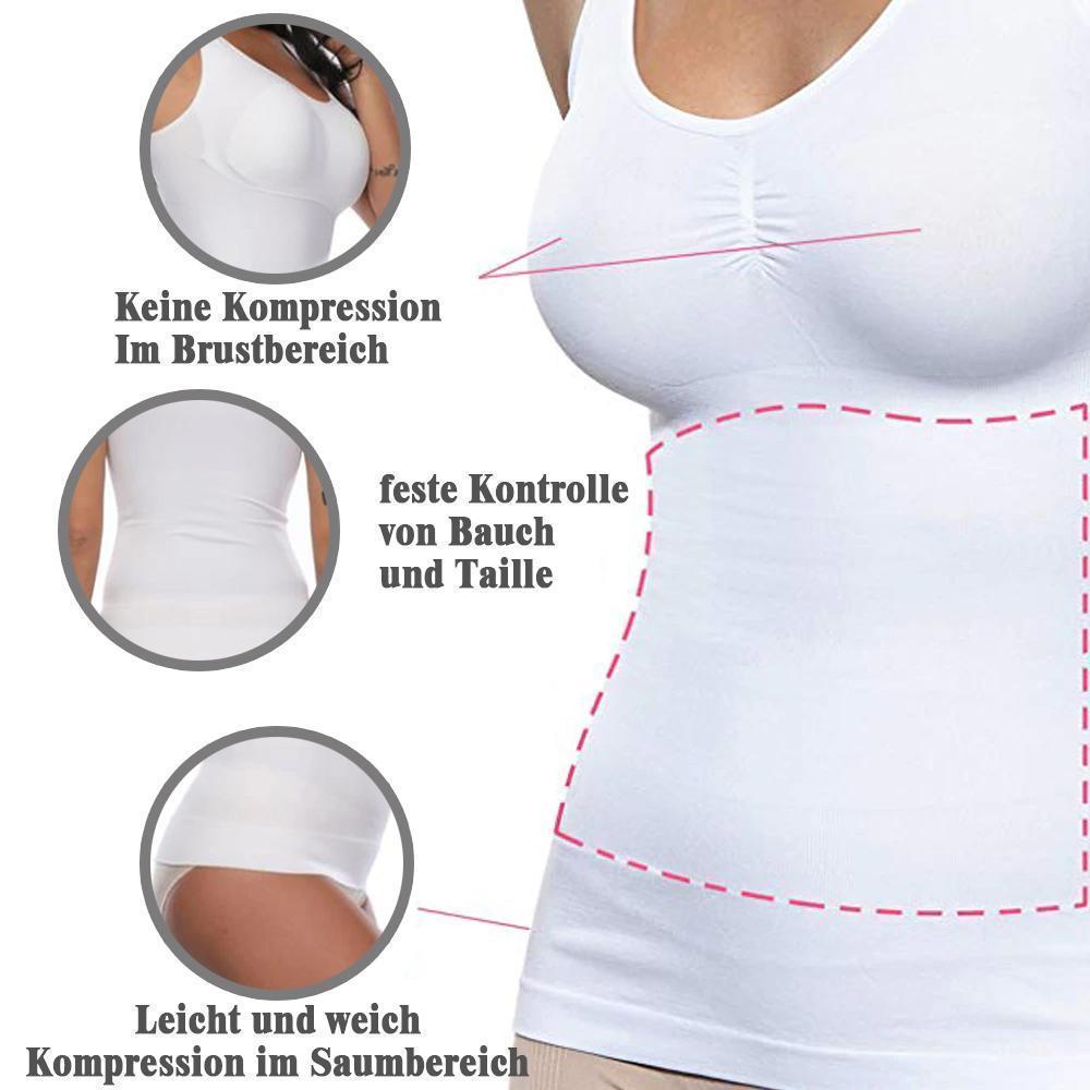 Blaudonau- Damen Shapewear Tops mit BH Pad weiß