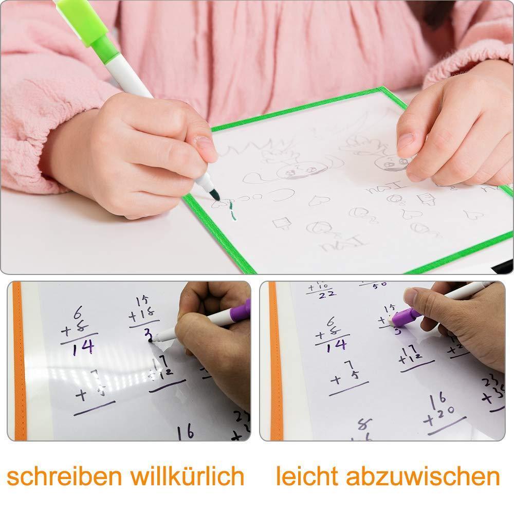 Blaudonau- Wiederverwendbare Dry Erase Taschen Set, ideal für Büro und Schule Arbeit