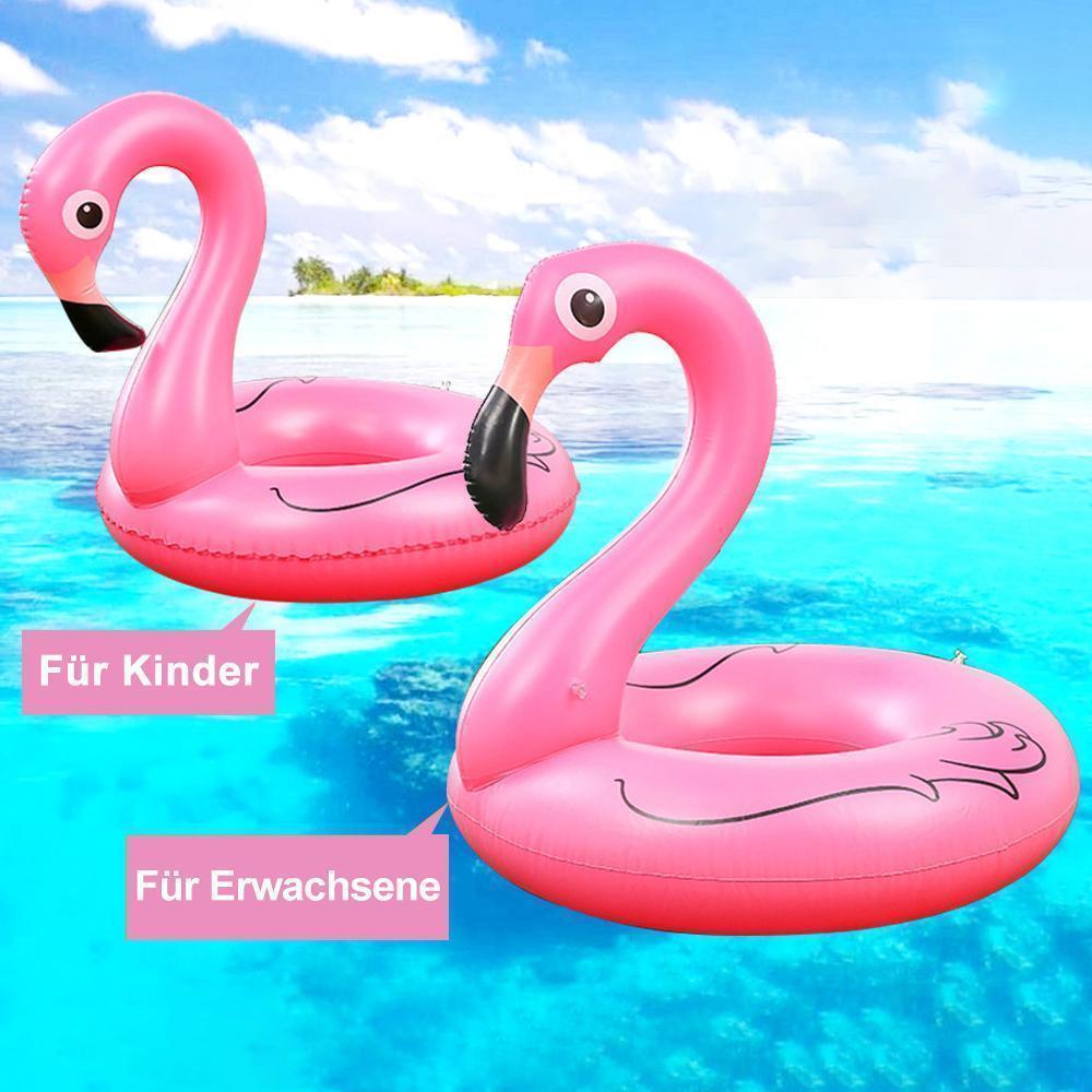 Blaudonau- Flamingo Schwimmring und Aufblasbarer Getränkehalter