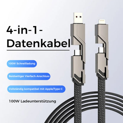 Blaudonau- 4-in-1 geflochtenes Anti-Verwicklungs-Ladekabel