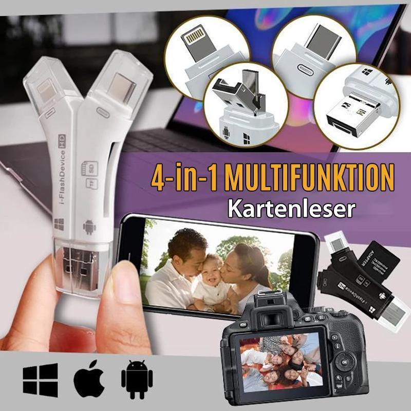 Blaudonau- 4-in-1 iFlash Drive Kartenleser Weiß