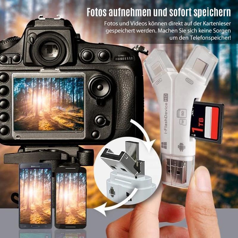 Blaudonau- 4-in-1 iFlash Drive Kartenleser