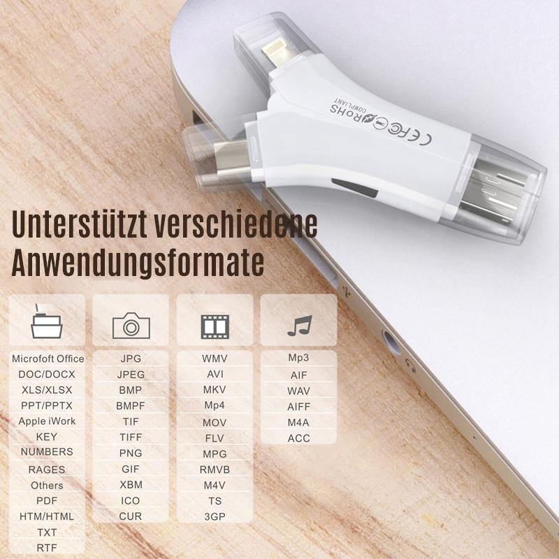 Blaudonau- 4-in-1 iFlash Drive Kartenleser