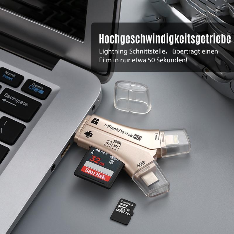 Blaudonau- 4-in-1 iFlash Drive Kartenleser