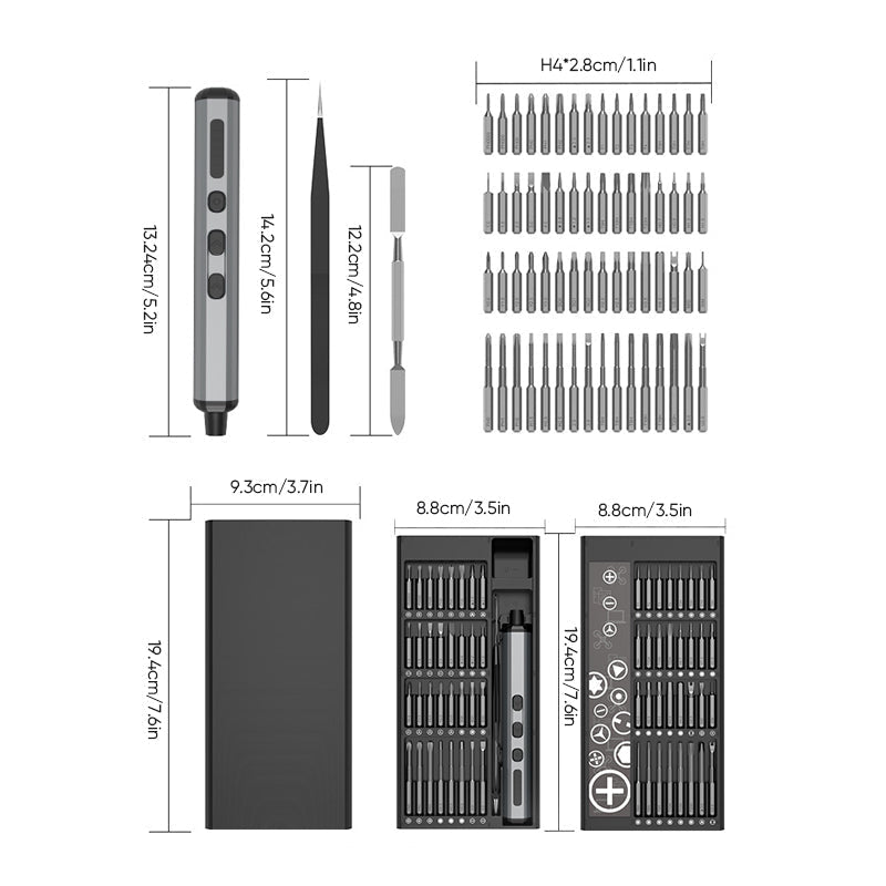 Blaudonau- 68-in-1-Mini-Präzisions-Elektroschraubendreher-Set