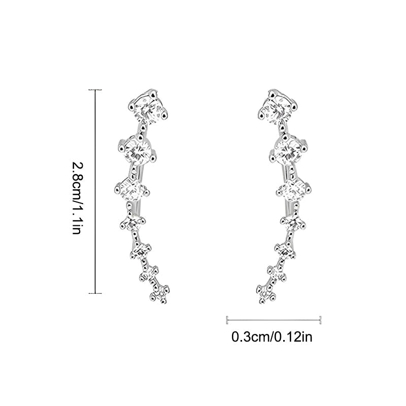 Blaudonau- Ohrstecker mit sieben Sternen und Diamanten