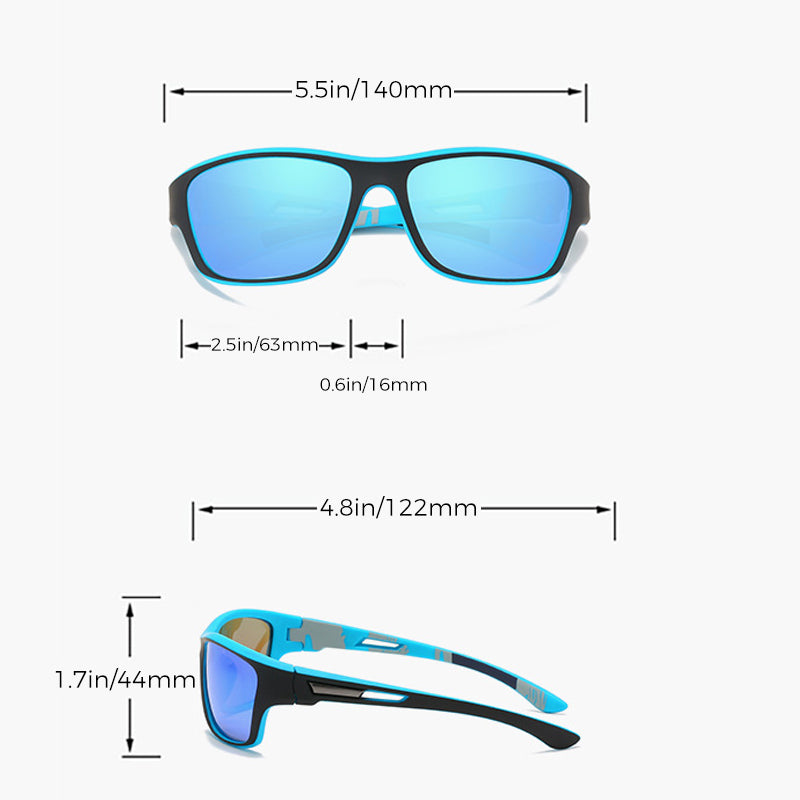 Blaudonau- Blendfreie Outdoor-Sportsonnenbrille mit polarisierten Gläsern