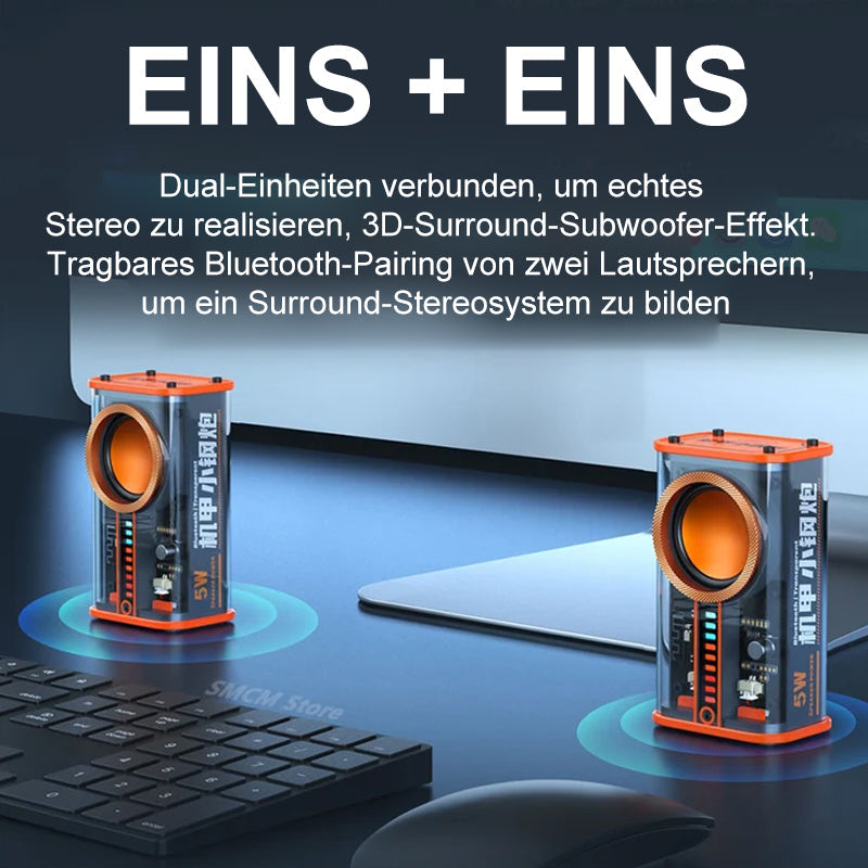 Blaudonau- Transparenter kabelloser Mecha-Bluetooth-Lautsprecher