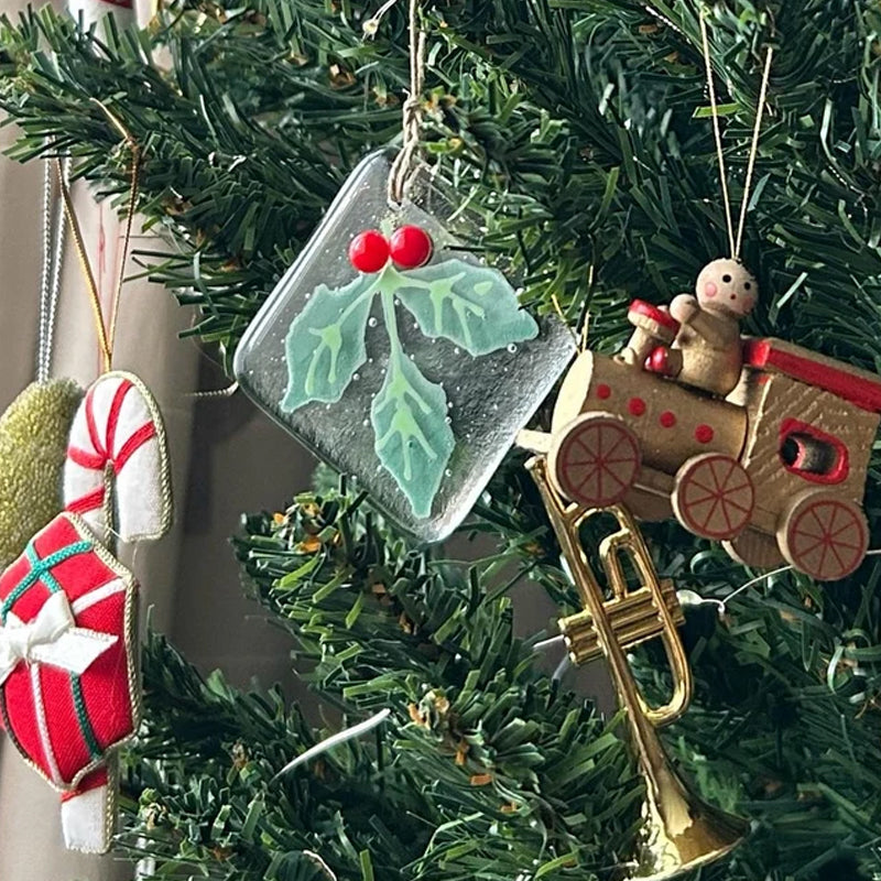 Blaudonau- Weihnachtsbaum-Anhänger aus Glas