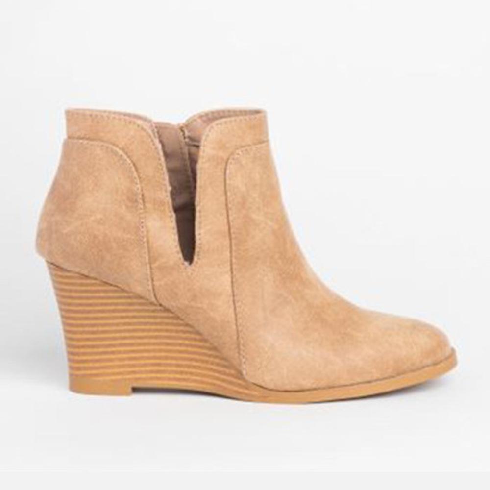 Blaudonau- Runde Zehe Lässige Outdoor Stiefel Beige