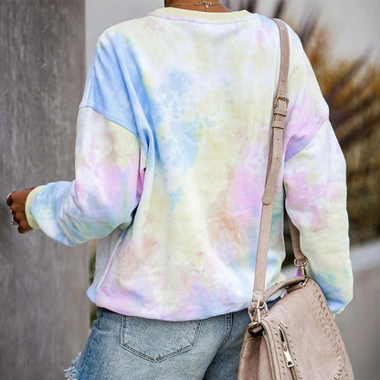 Blaudonau- Damen Tie-Dye Langarmpullover