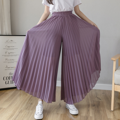 Blaudonau- Trendige Hose Mit Plissee-Design Lila