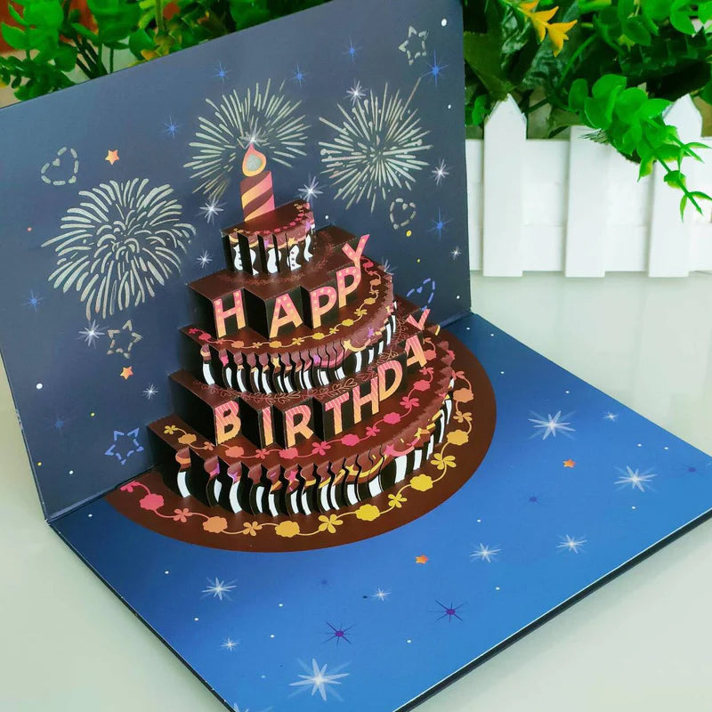 Blaudonau- Pop up Happy Birthday Card