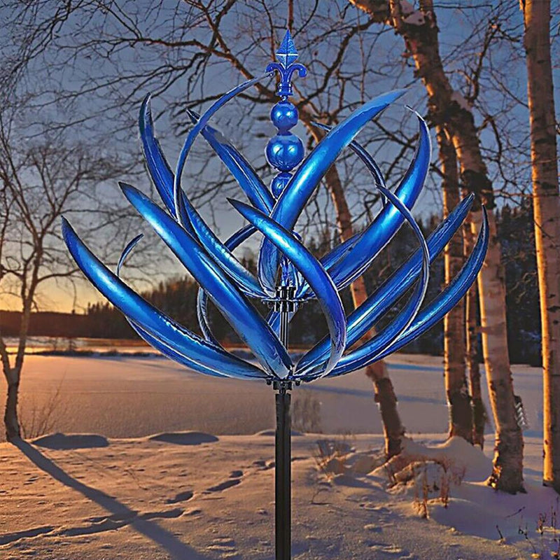 Blaudonau- Blauer Windspinner aus Metall