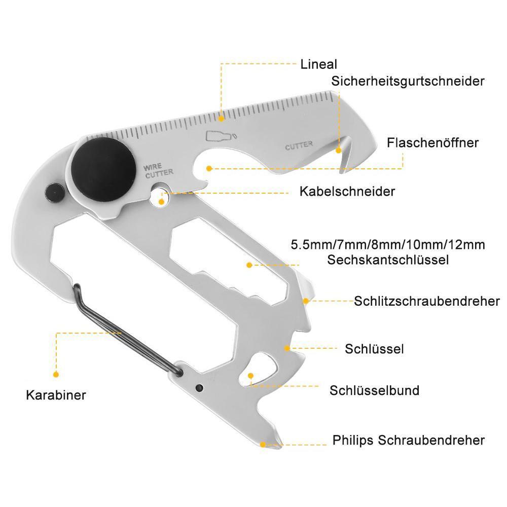 Blaudonau- Multifunktionales EDC Gadgets Karabiner-Notfallwerkzeug