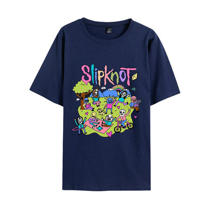 Blaudonau- Slipknot – T-Shirt mit Aufdruck „Happy Times“