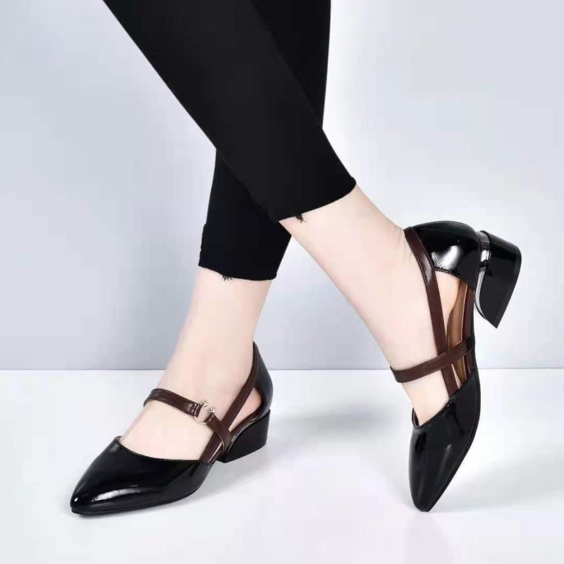 Blaudonau- Elegante einfache hohle Sandalen für Damen schwarz