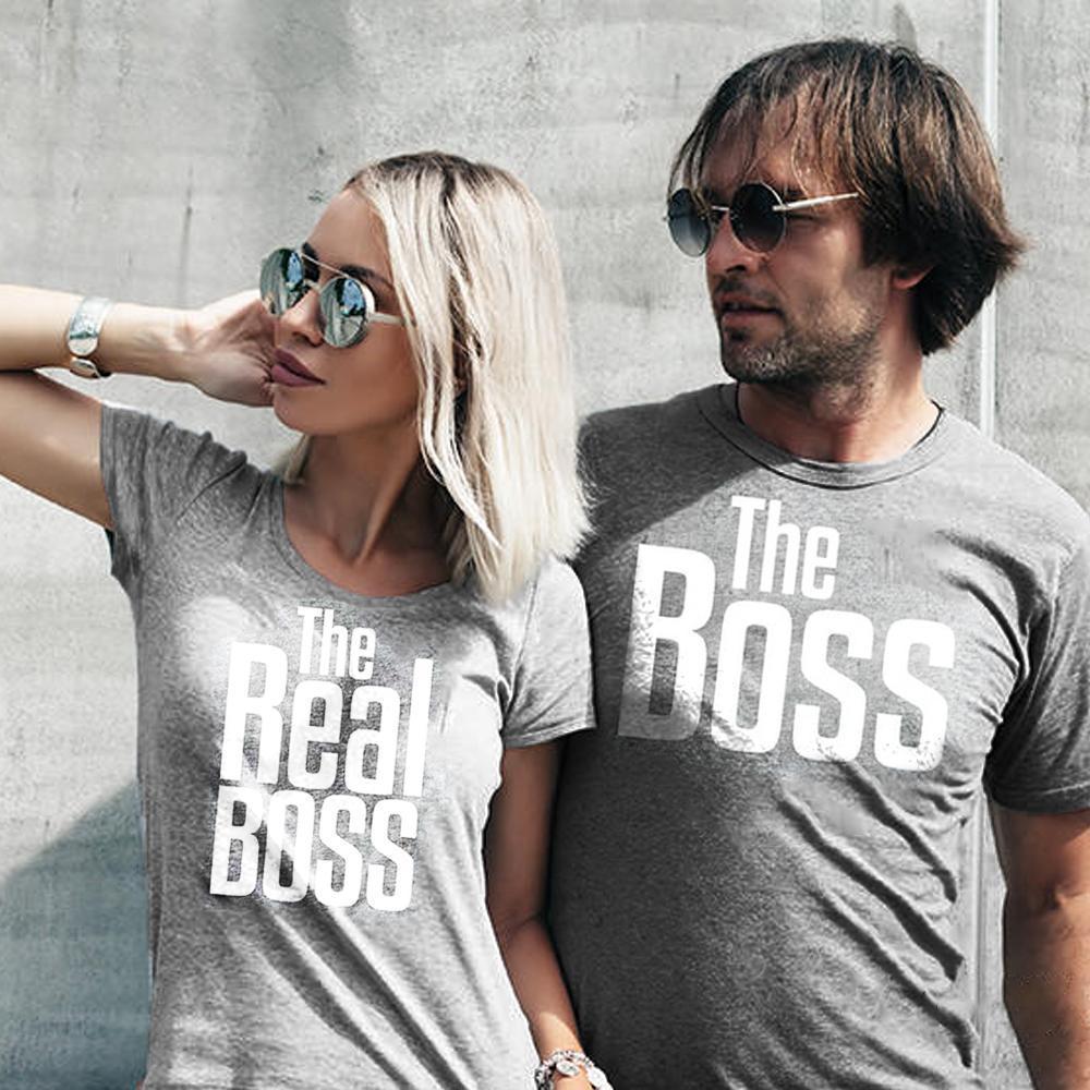 Blaudonau- "The Boss", "The real Boss" lustiges T- Shirt