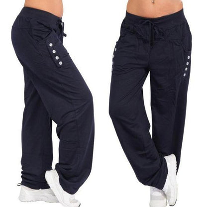 Blaudonau- Übergroße lässige lose Jogginghose, Unisex Sporthose Dunkelblau