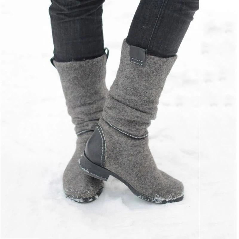 Blaudonau- Outdoor Winterstiefel mit niedrigen Absätzen