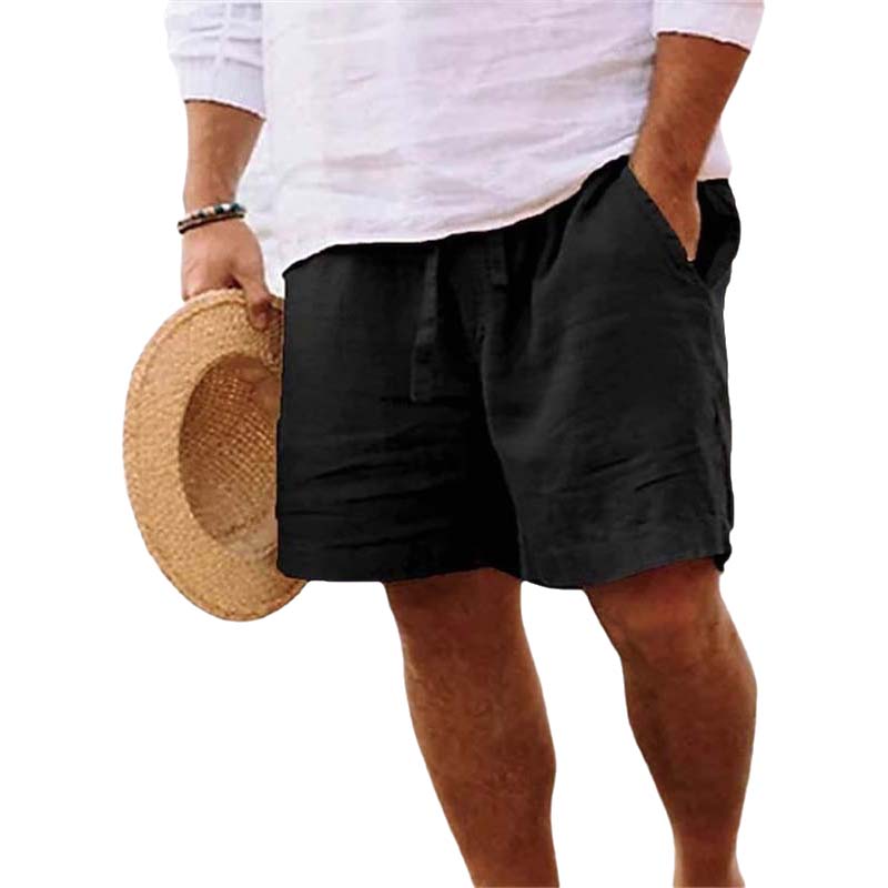 Blaudonau- Herren-Strandshorts aus Baumwoll Leinen