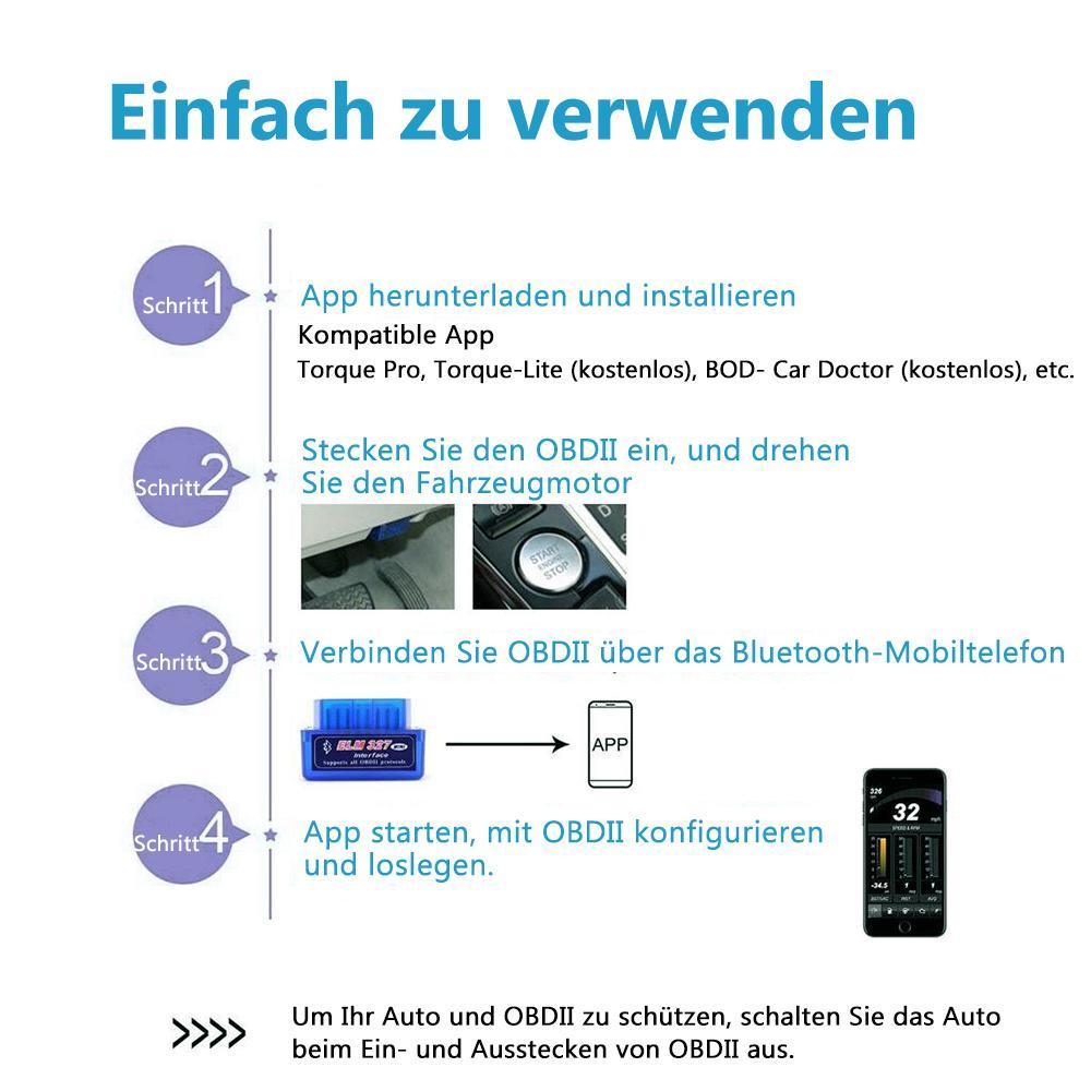 Blaudonau- Auto Arzt OBDII ELM327 Bluetooth-Auto-Detektor