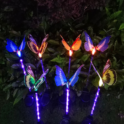 Blaudonau- Solarenergie Schmetterlings Garten dekorative Lichter (3 STÜCKE)