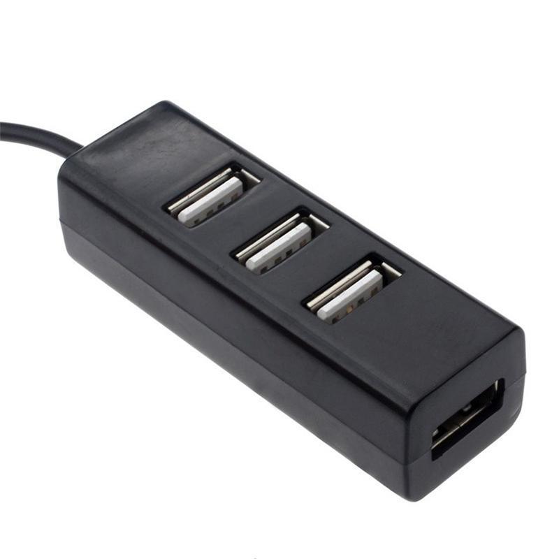 Blaudonau- 4 Ports LED USB 3.0-Adapter-Hub Ein- / Ausschalter für PC Laptop BK (4 USB-Ports-Hubadapter, Schwarz)