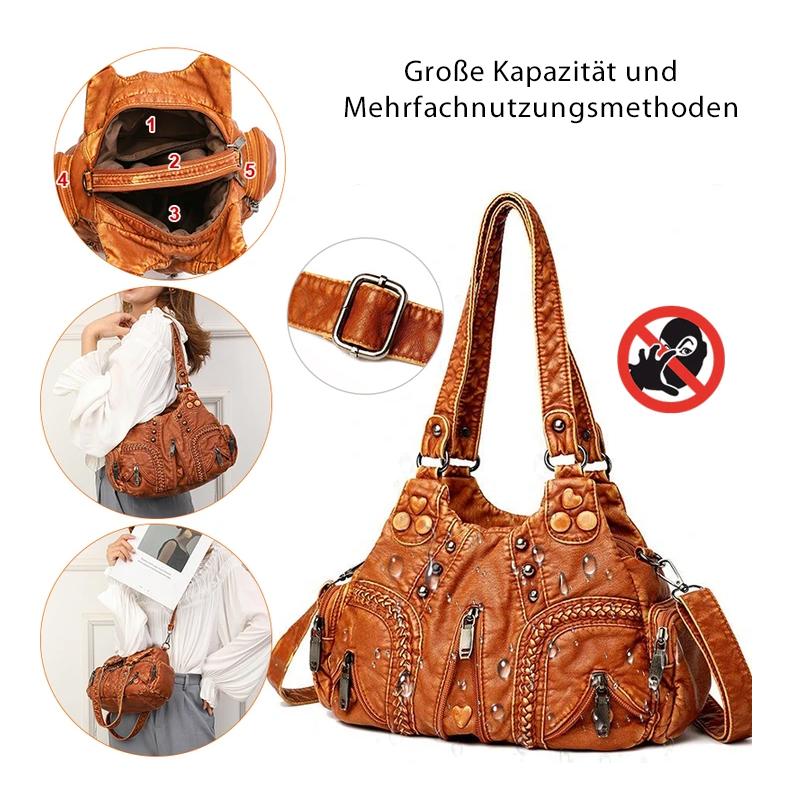 Blaudonau- Handtasche aus weichem Leder