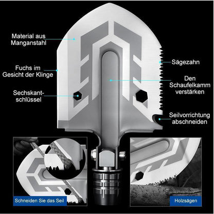 Blaudonau- Tragbare Militärfaltschaufel Outdoor Mehrzweck Spaten